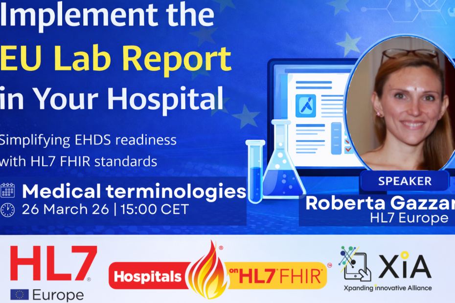 Webinar banner – Hospitals on FHIR – Medical Terminology – Roberta Gazzarata – 26 March 2026